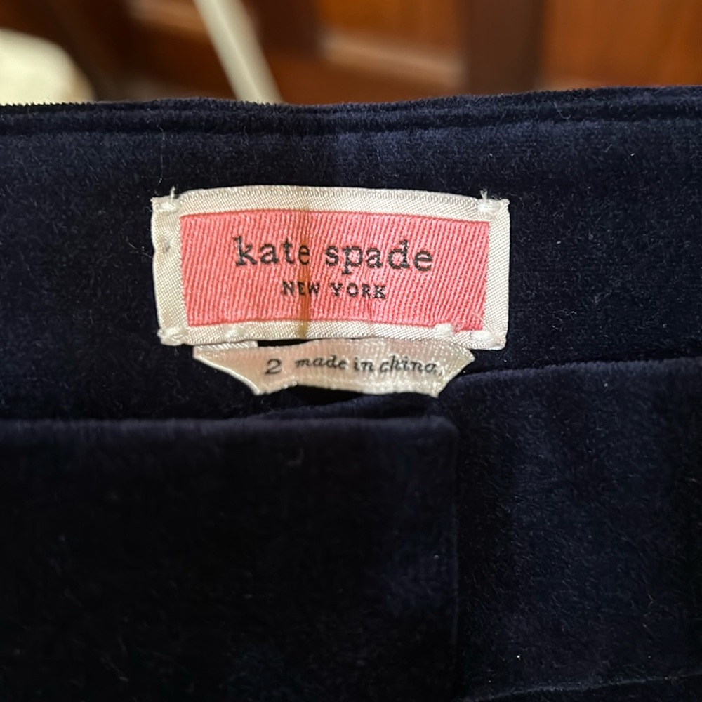 Kate Spade Sz 2 Blue Velvet Cigarette Pants
